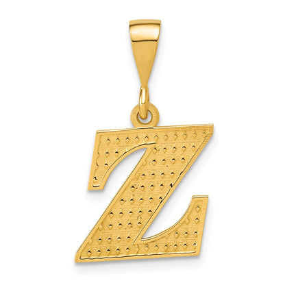 14K Gelbgold Strukturiert Initiale Z Charm