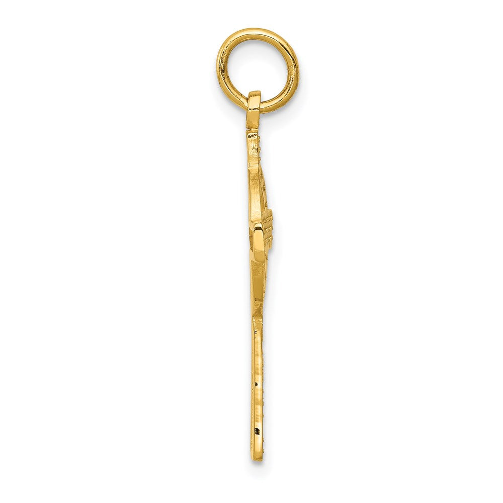 14K Gelbgold Keltisch Kreuz Anhänger