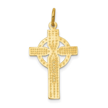 14K Gelbgold Keltisch Kreuz Anhänger