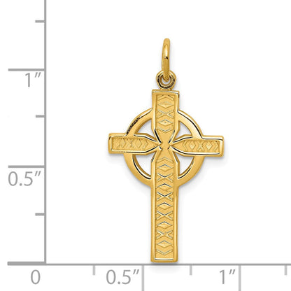 14K Gelbgold Keltisch Kreuz Anhänger