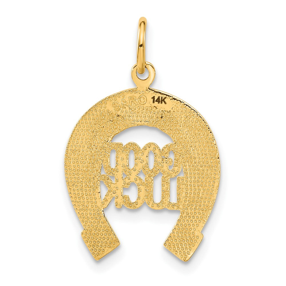 14 Karat Gelbgold Hufeisen-Glücksbringer-Charm