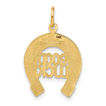 14 Karat Gelbgold Hufeisen-Glücksbringer-Charm
