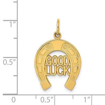 14 Karat Gelbgold Hufeisen-Glücksbringer-Charm