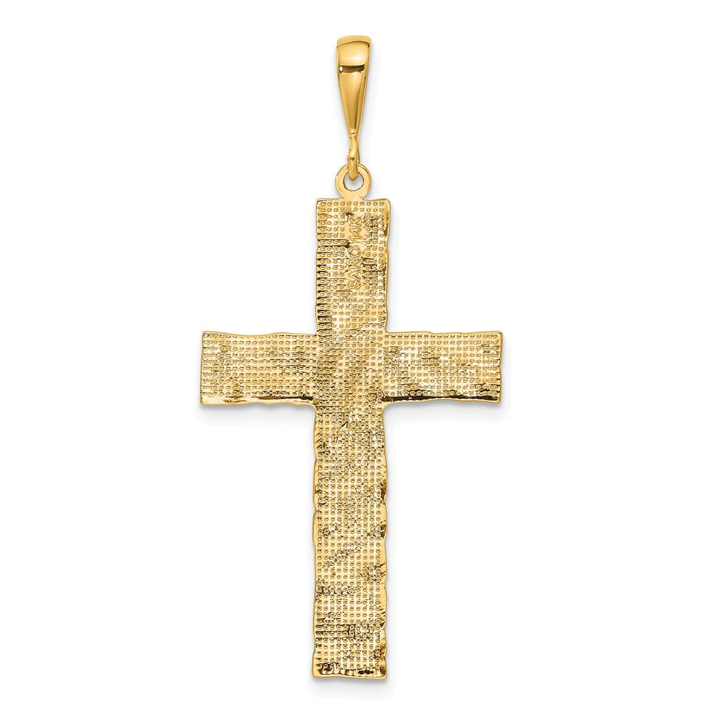 14K Gelbgold Kreuzanhänger im Nugget-Stil