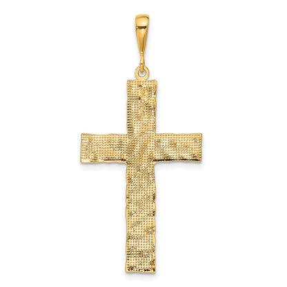 14K Gelbgold Kreuzanhänger im Nugget-Stil