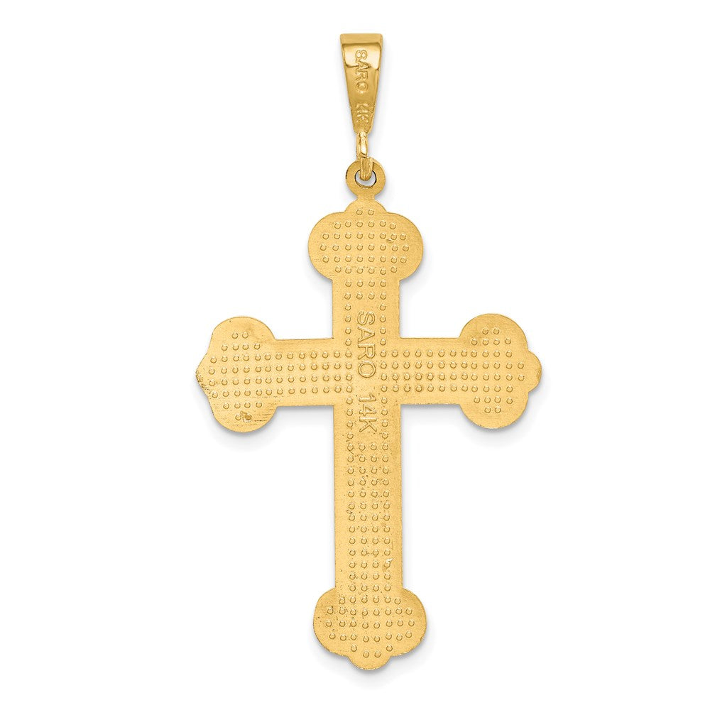 14K Gelbgold Kreuz-Anhänger mit Knospenenden