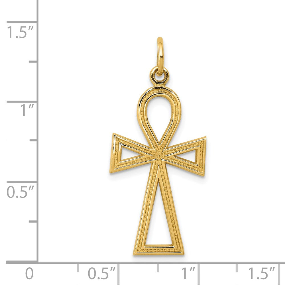 14K Gelbgold Ankh Kreuz Charm