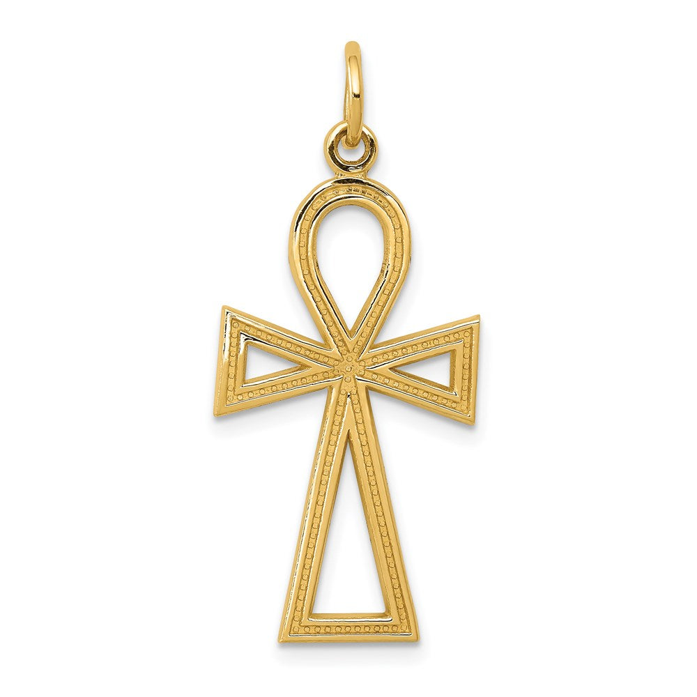 14K Gelbgold Ankh Kreuz Charm