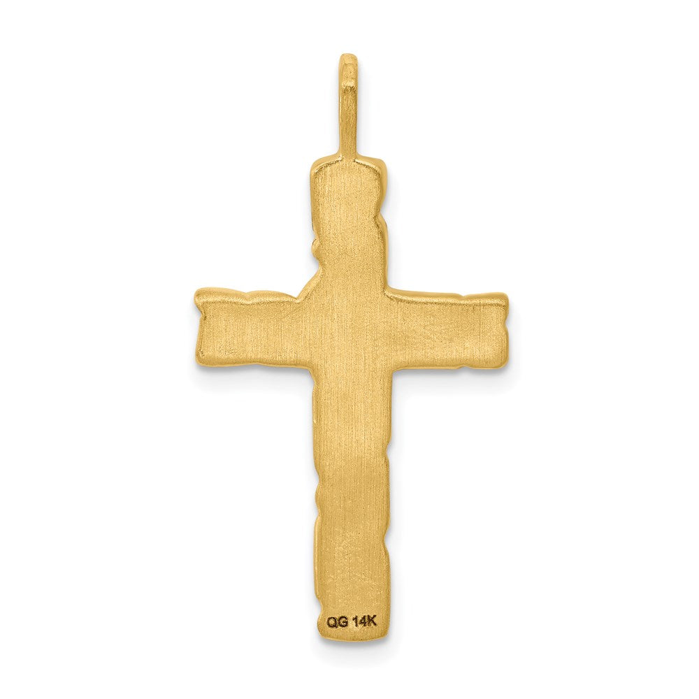 14K Gelbgold Nugget-Kreuz-Anhänger