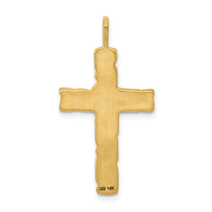 14K Gelbgold Nugget-Kreuz-Anhänger