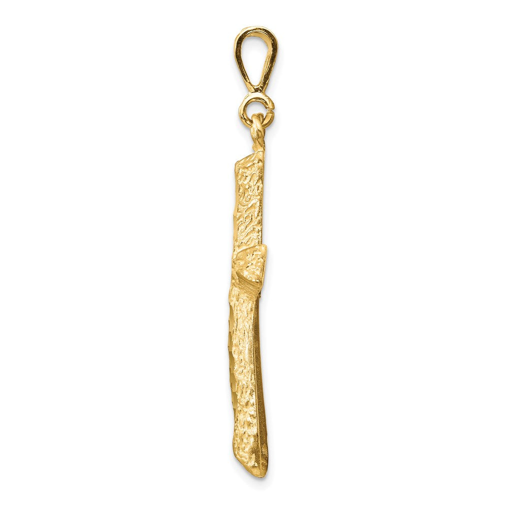 14K Gelbgold Kreuz-Charm, diamantiert