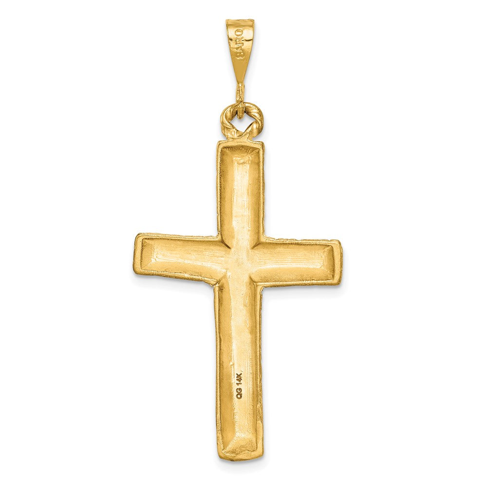 14K Gelbgold Kreuz-Charm, diamantiert