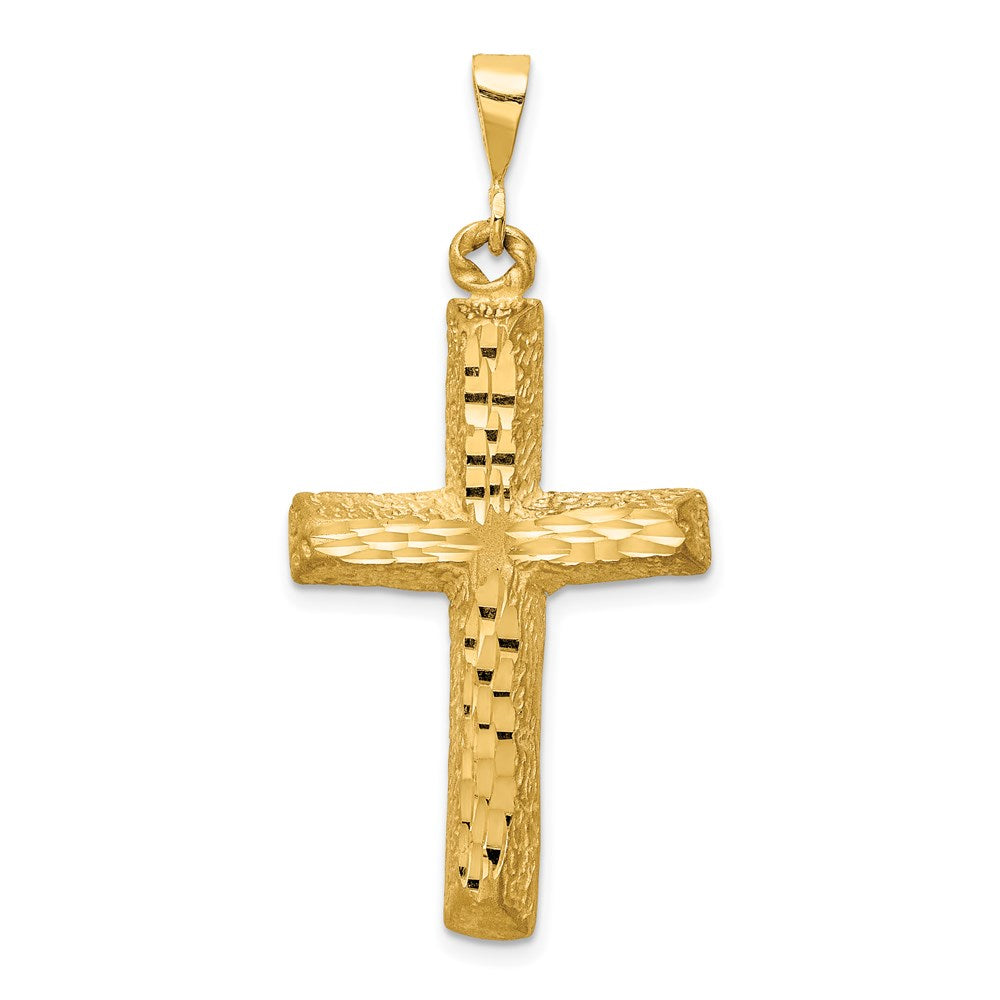 14K Gelbgold Kreuz-Charm, diamantiert