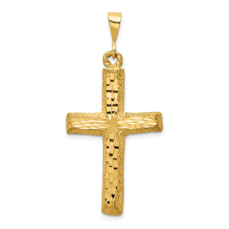 14K Gelbgold Kreuz-Charm, diamantiert