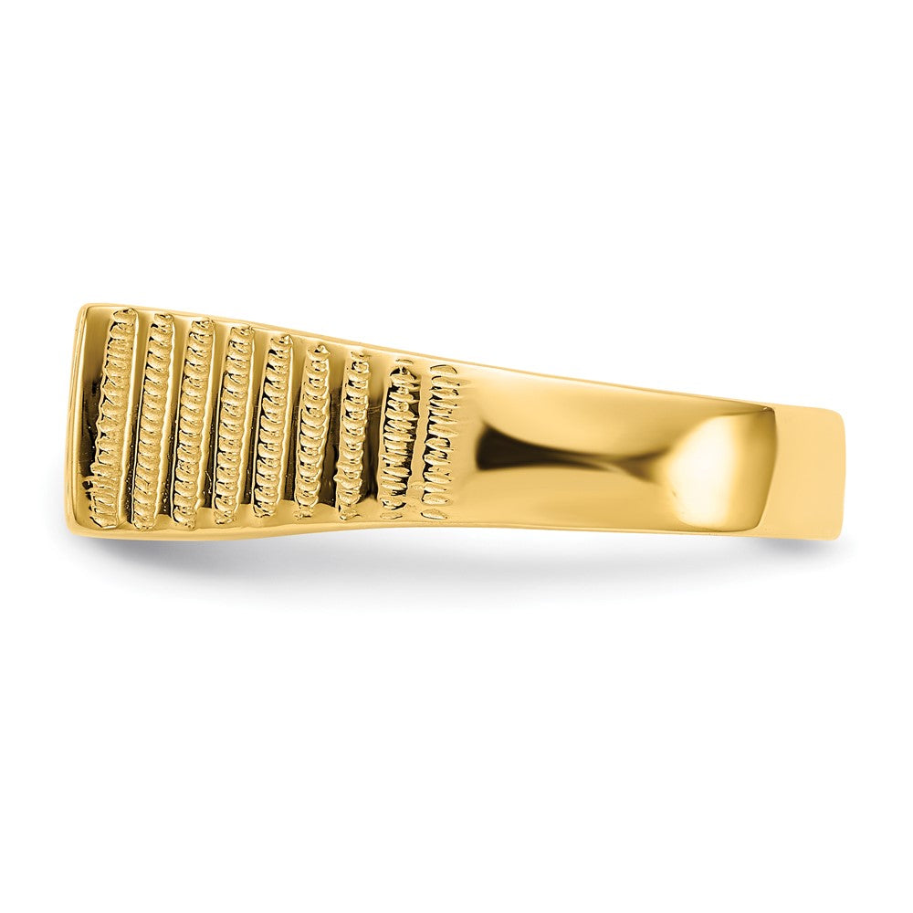 14K Gelbgold 7,0x15,0mm Herren-Siegelring mit offener Fassung