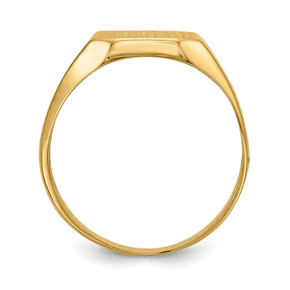 14K Gelbgold Herren-Siegelring, 9,0x10,5 mm, offene Rückseite