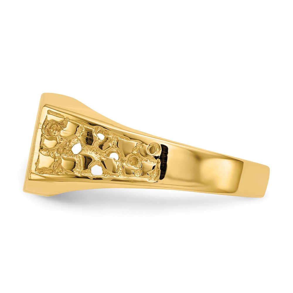 14K Gelbgold Herren-Siegelring, 9,0x10,5 mm, offene Rückseite