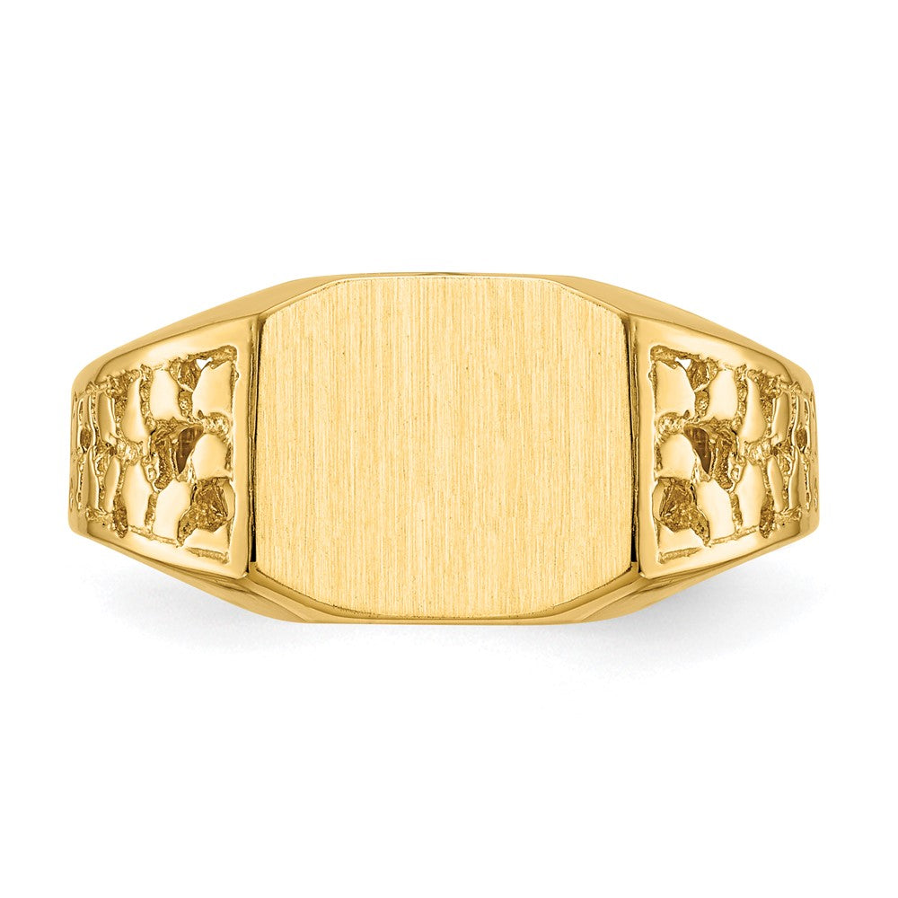 14K Gelbgold Herren-Siegelring, 9,0x10,5 mm, offene Rückseite