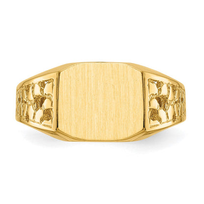 14K Gelbgold Herren-Siegelring, 9,0x10,5 mm, offene Rückseite