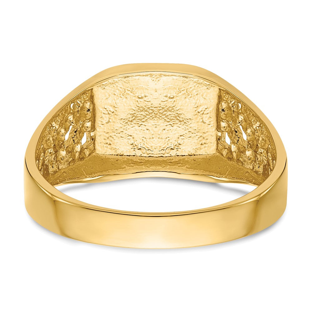 14K Gelbgold Herren-Siegelring, 9,0x10,5 mm, offene Rückseite
