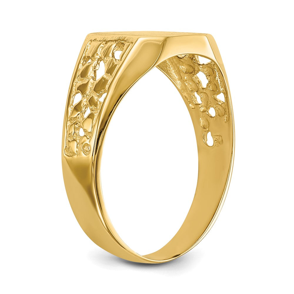 14K Gelbgold Herren-Siegelring, 9,0x10,5 mm, offene Rückseite