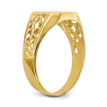 14K Gelbgold Herren-Siegelring, 9,0x10,5 mm, offene Rückseite