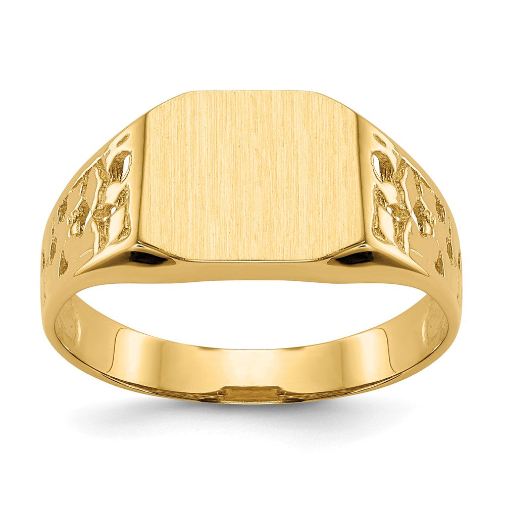 14K Gelbgold Herren-Siegelring, 9,0x10,5 mm, offene Rückseite