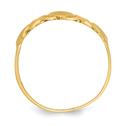 14K Gelbgold Ring mit dreifachem Herz