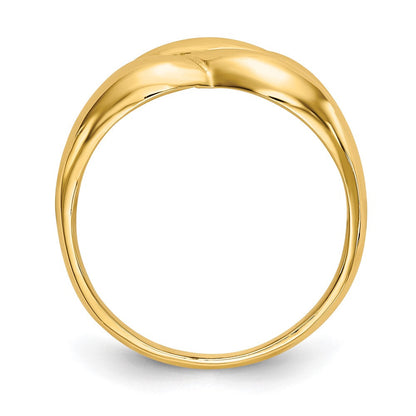 14K Gelbgold Poliert Gedrehter Bombierter Ring