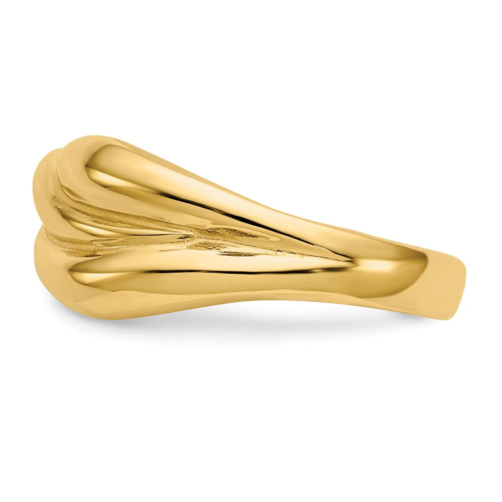 14K Gelbgold Poliert Gedrehter Bombierter Ring