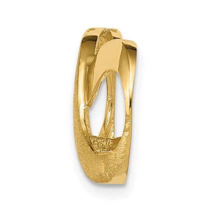 14K Gelbgold Unendlichkeit Figure Eight Poliert und Strukturiert Anhänger