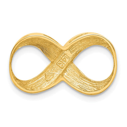 14K Gelbgold Unendlichkeit Figure Eight Poliert und Strukturiert Anhänger
