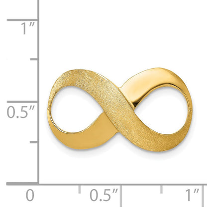 14K Gelbgold Unendlichkeit Figure Eight Poliert und Strukturiert Anhänger