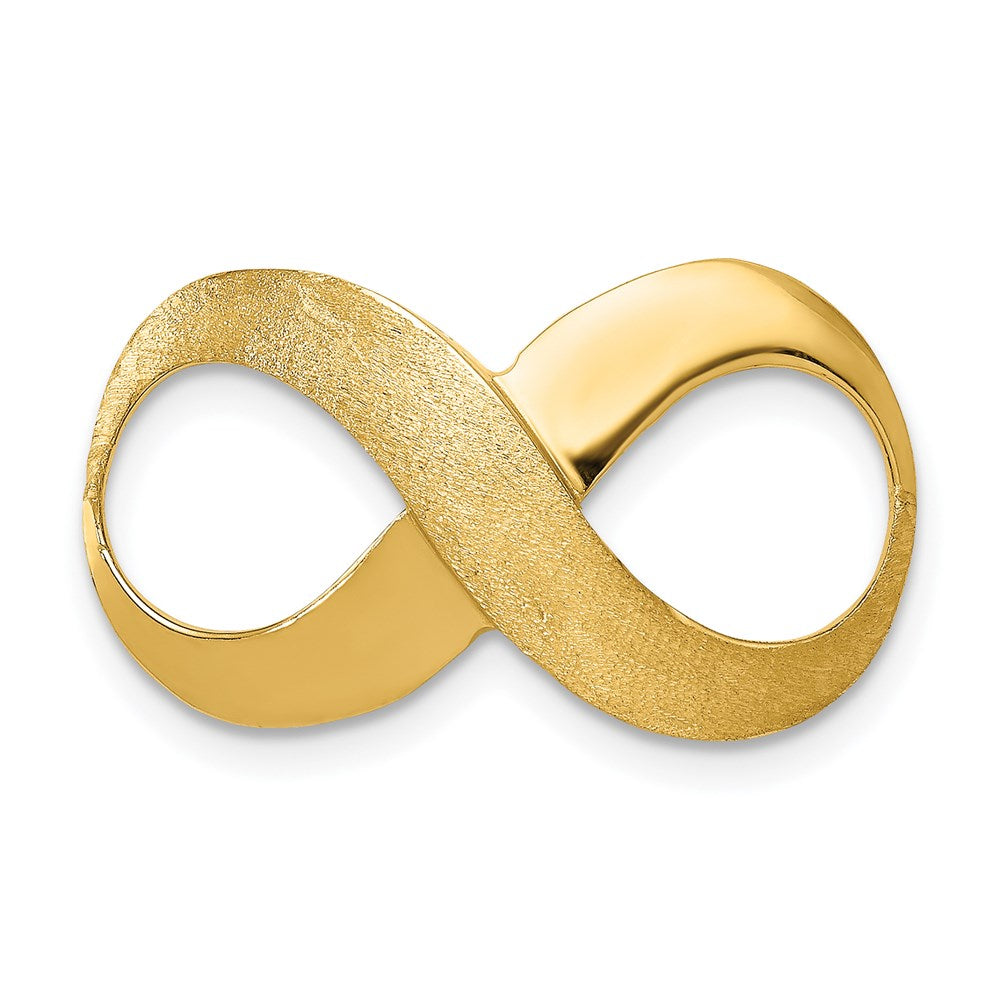 14K Gelbgold Unendlichkeit Figure Eight Poliert und Strukturiert Anhänger