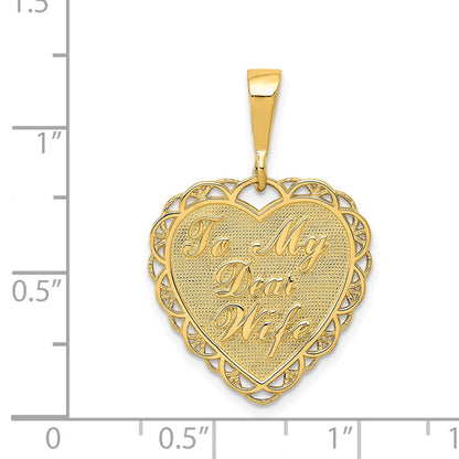14K Gelbgold Wende-Charm „AN MEINE LIEBE FRAU“