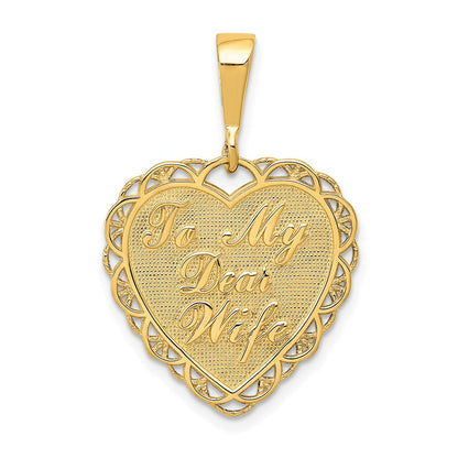 14K Gelbgold Wende-Charm „AN MEINE LIEBE FRAU“