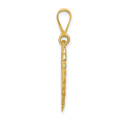 14K Gelbgold Wendbarer Herzanhänger „ICH LIEBE DICH“