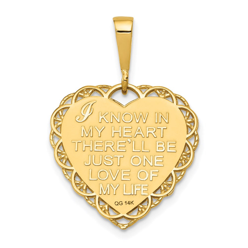 14K Gelbgold Wendbarer Herzanhänger „ICH LIEBE DICH“