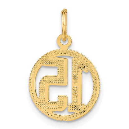14K Gelbgold #15 Kreis Anhänger