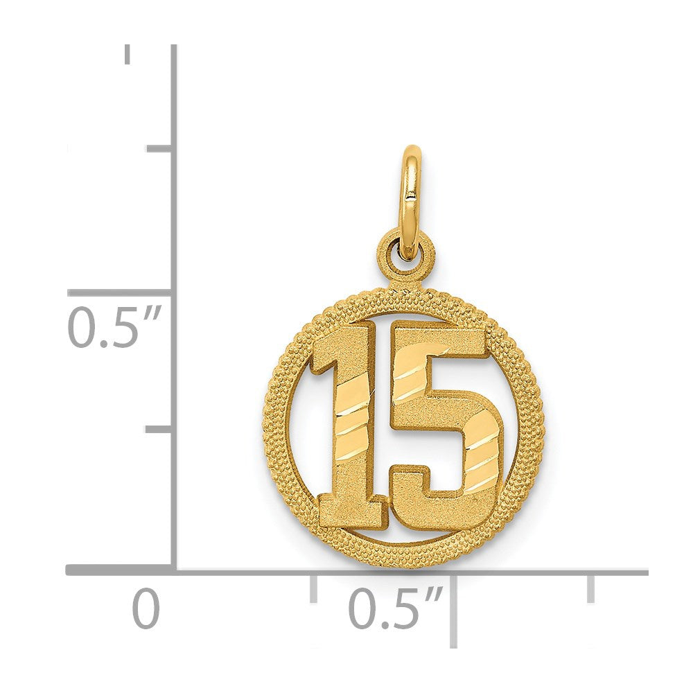 14K Gelbgold #15 Kreis Anhänger