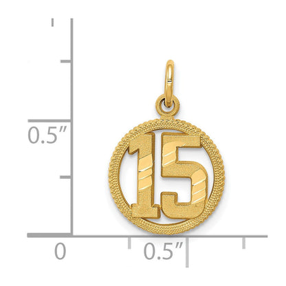 14K Gelbgold #15 Kreis Anhänger
