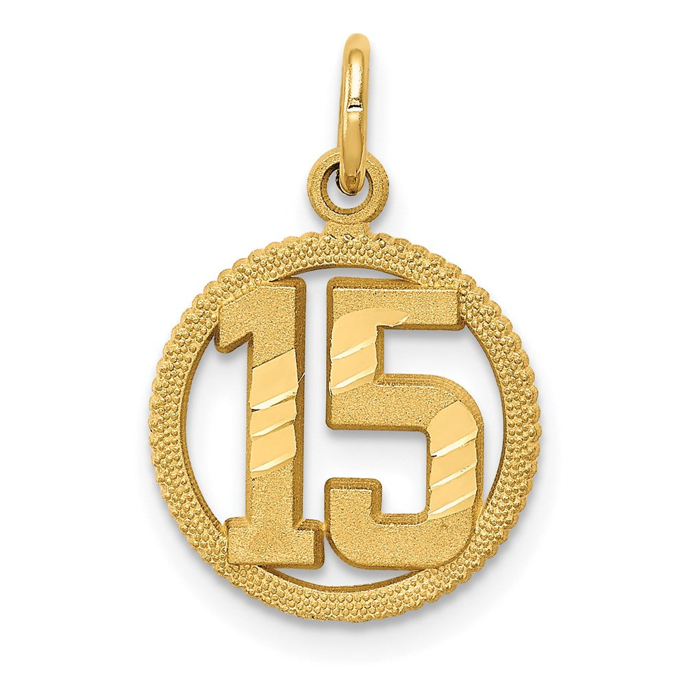 14K Gelbgold #15 Kreis Anhänger