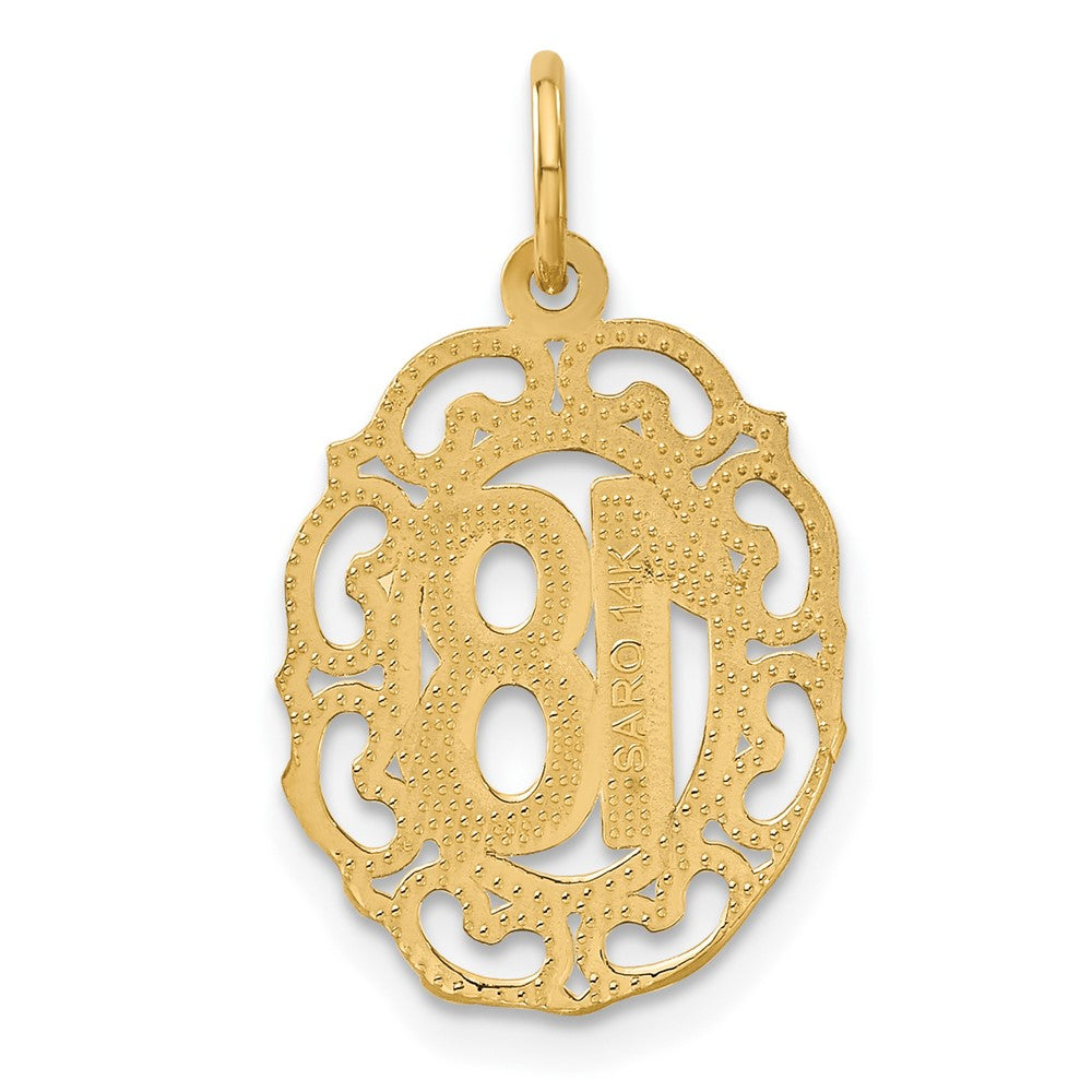 14K Gelbgold #18 Oval Anhänger