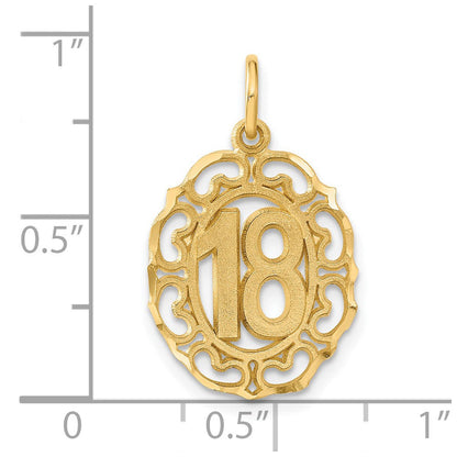 14K Gelbgold #18 Oval Anhänger