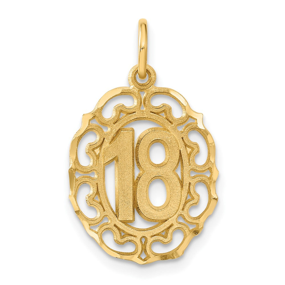 14K Gelbgold #18 Oval Anhänger