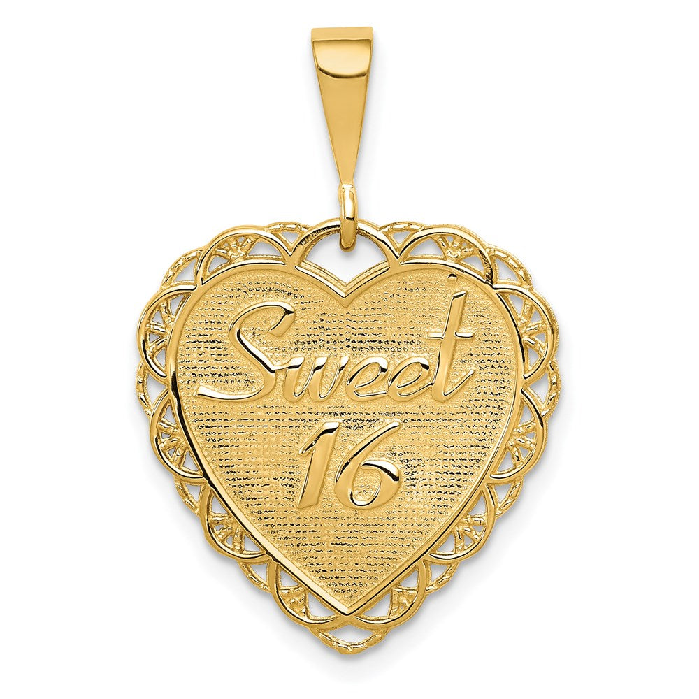 14K Gelbgold wendbarer "SWEET 16"-Charm
