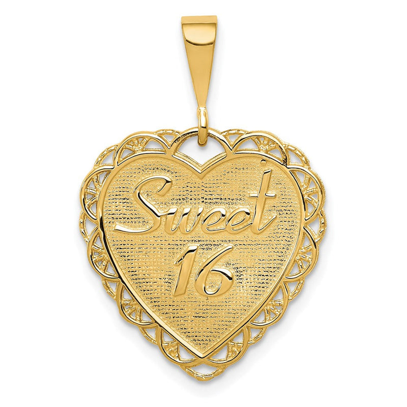 14K Gelbgold wendbarer "SWEET 16"-Charm