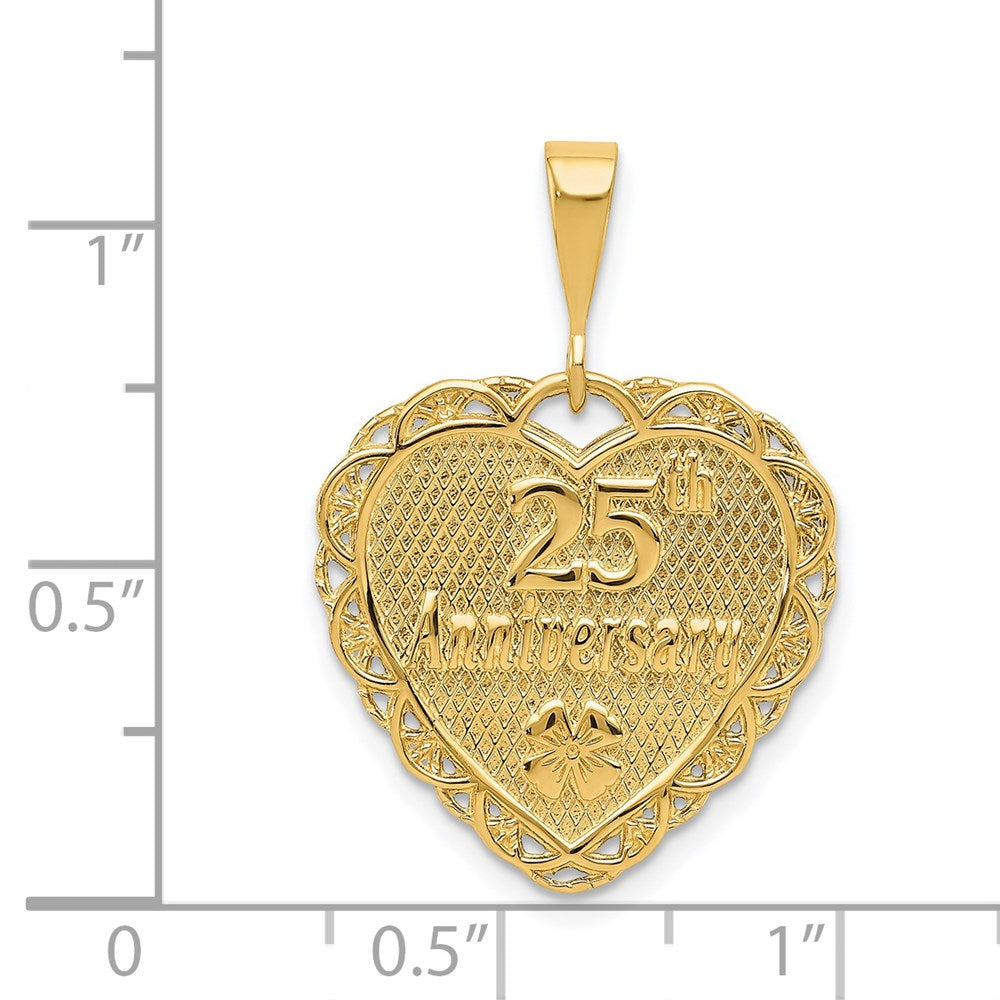 14K Gelbgold wendbarer Charm „25. Jubiläum“