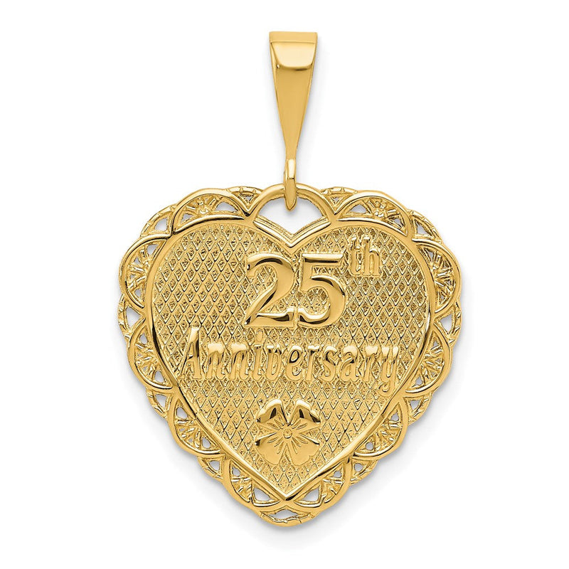 14K Gelbgold wendbarer Charm „25. Jubiläum“