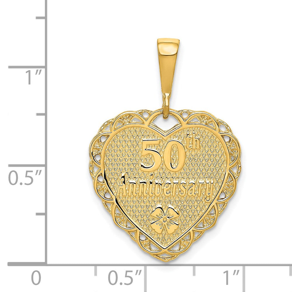 14K Gelbgold wendbarer Charm „50. Jubiläum